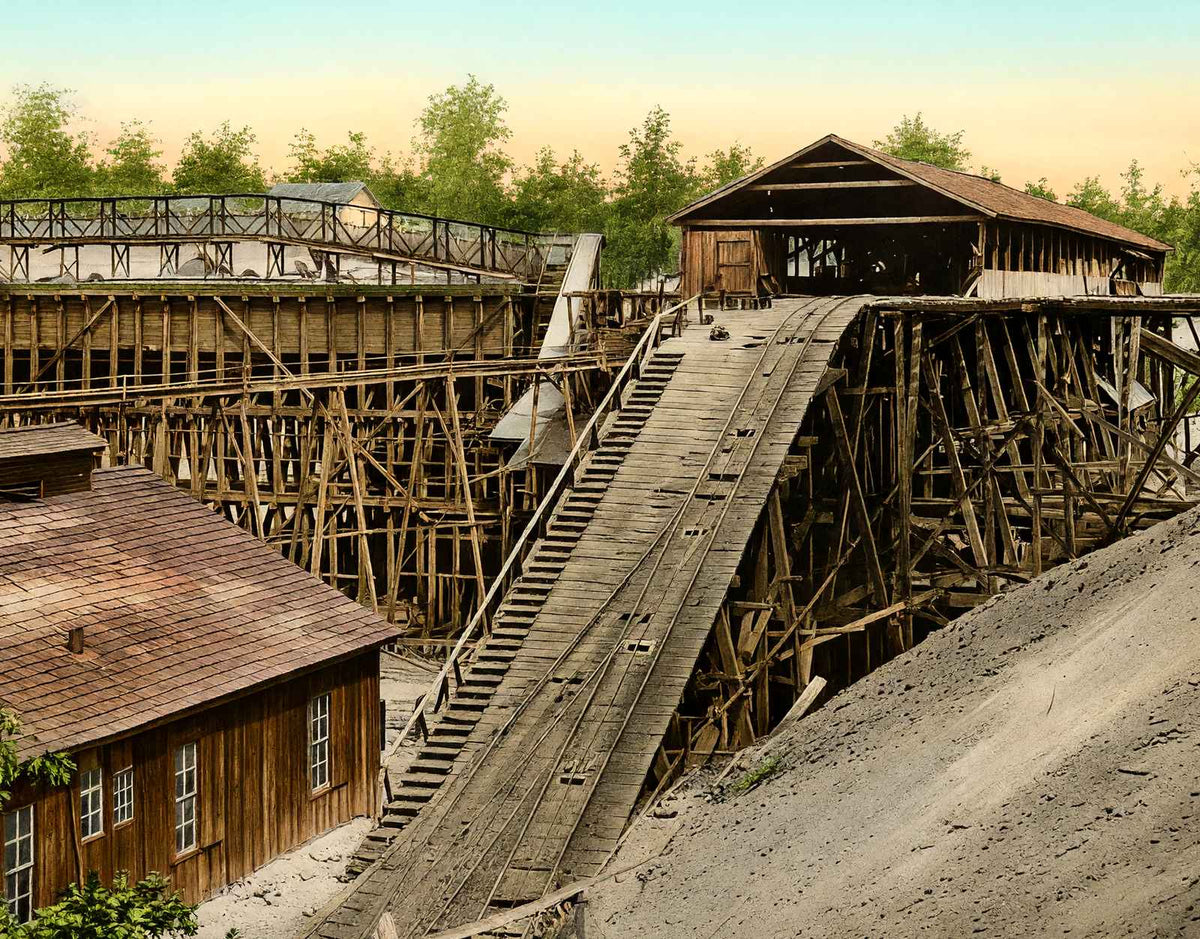 Alabama Coal Tipple and Washer in 1906 Vintage Print (7 Sizes) - Enhanced