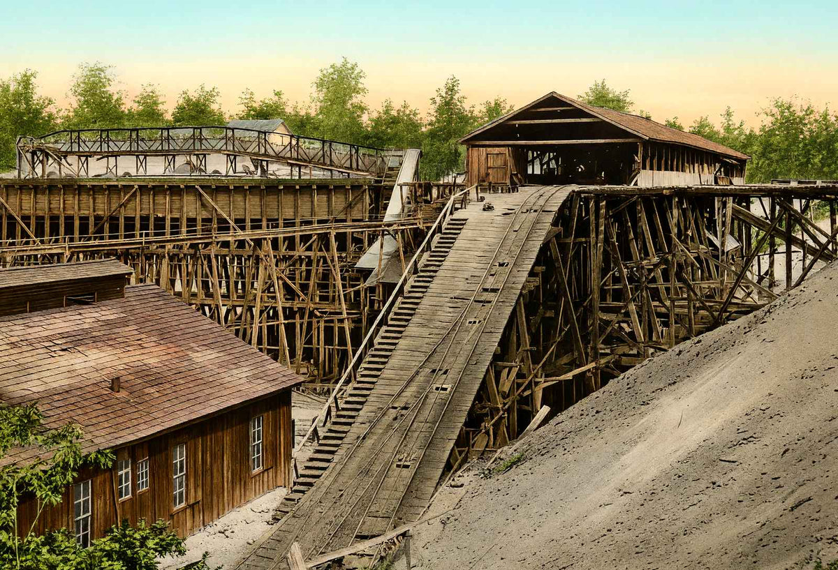 Alabama Coal Tipple and Washer in 1906 Vintage Print (7 Sizes) - Enhanced