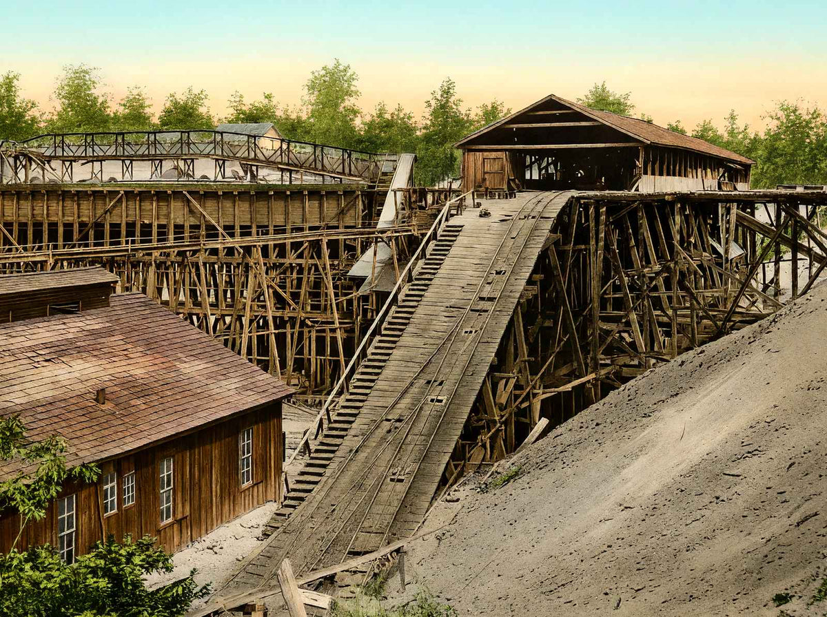 Alabama Coal Tipple and Washer in 1906 Vintage Print (7 Sizes) - Enhanced