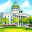 Alabama State Capitol Montgomery in 1906 Vintage Print (7 Sizes) - Enhanced