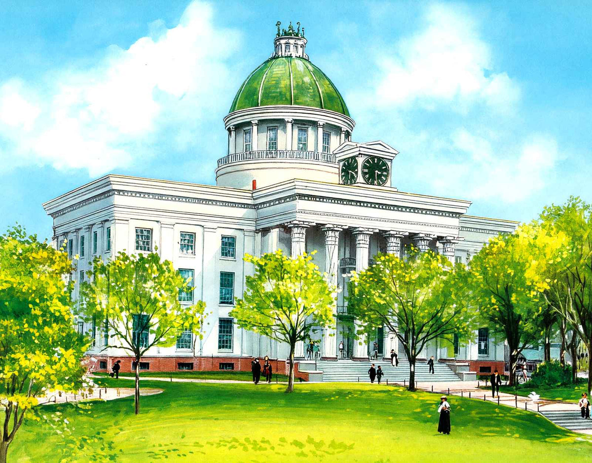 Alabama State Capitol Montgomery in 1906 Vintage Print (7 Sizes) - Enhanced