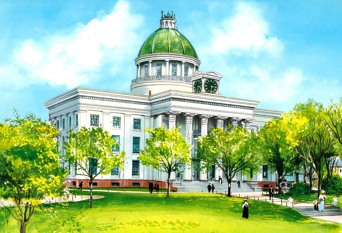 Alabama State Capitol Montgomery in 1906 Vintage Print (7 Sizes) - Enhanced
