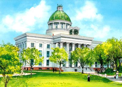 Alabama State Capitol Montgomery in 1906 Vintage Print (7 Sizes) - Enhanced