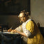 A Lady Writing Art Print 1666 Painting by Johannes Vermeer (6 Sizes) - Acid Free