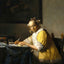 A Lady Writing art print by Johannes Vermeer (1666)