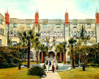 Alcazar Court in St Augustine in 1908 art print