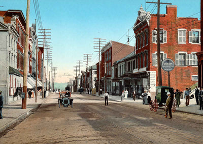 King Street Toward the River Alexandria VA in 1907 Vintage Print (7 Sizes)