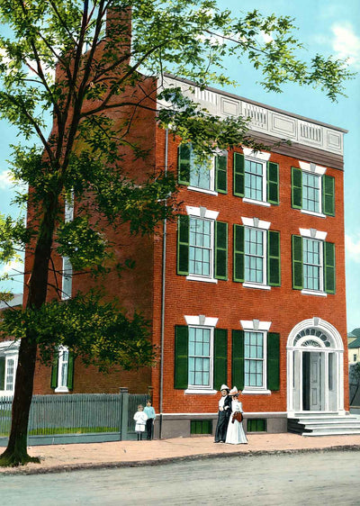 House Where Lafayette Was Entertained by Washington in 1907 Vintage Print