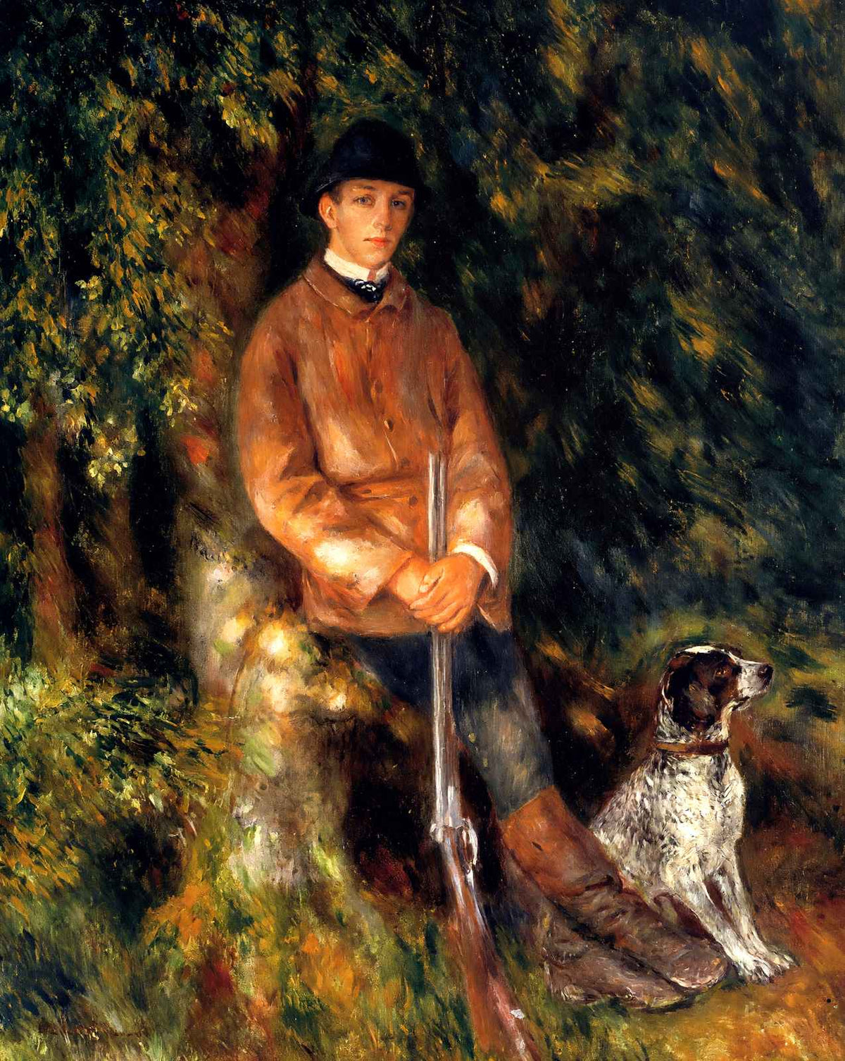 Alfred Berard and His Dog fine art print by Pierre-Auguste Renoir (1881)
