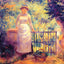 Aline at the Gate (Girl in the Garden) fine art print by Pierre-Auguste Renoir (1884)