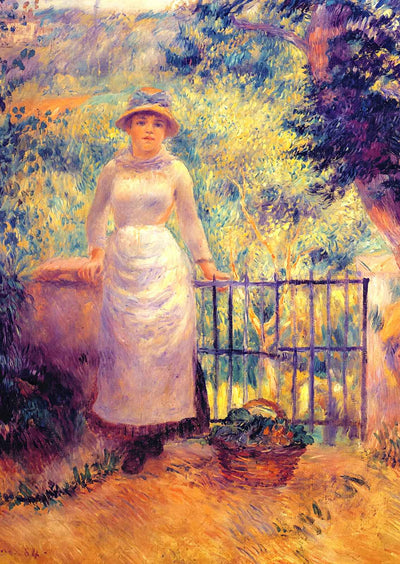 Aline at the Gate (Girl in the Garden) Art Print 1884 by Renoir (6 Sizes)