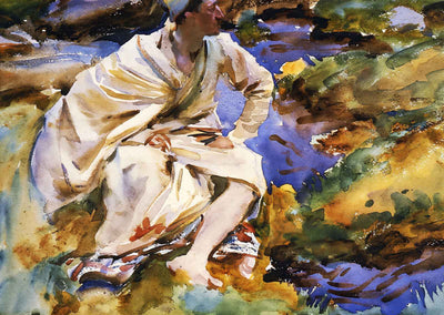 A Man Seated by a Stream 1907 by John Singer Sargent Fine Art Print (6 Sizes)