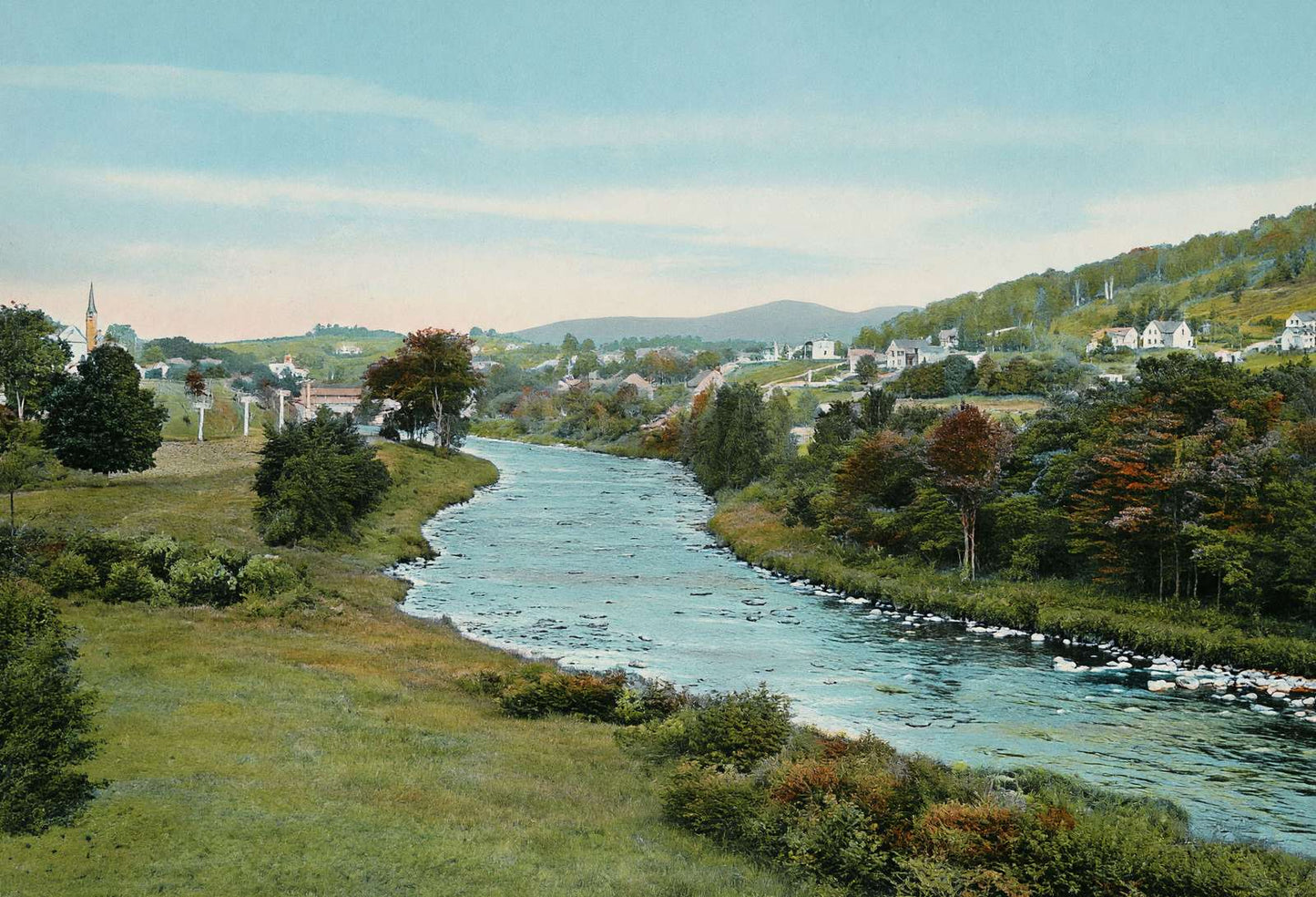 Ammonoosuc River Below Littleton NH in 1907 Vintage Print (7 Sizes) - Enhanced