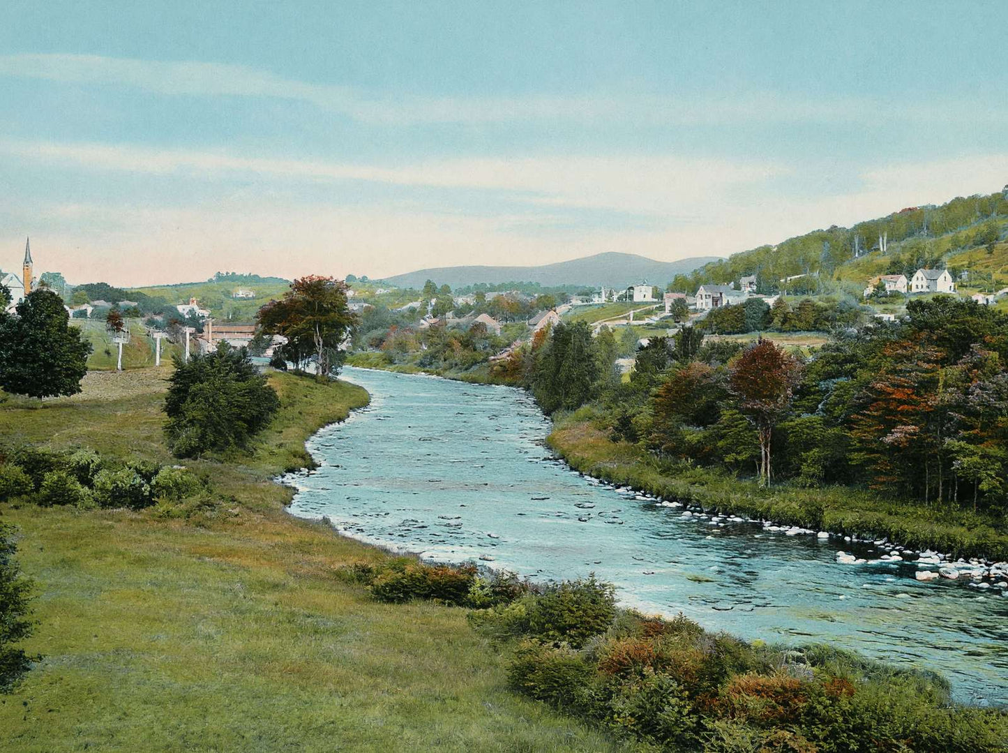 Ammonoosuc River Below Littleton NH in 1907 Vintage Print (7 Sizes) - Enhanced