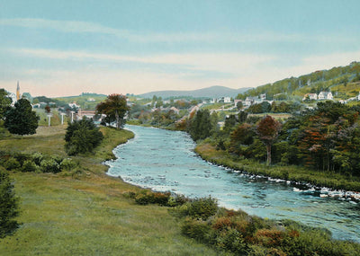Ammonoosuc River Below Littleton NH in 1907 Vintage Print (7 Sizes) - Enhanced