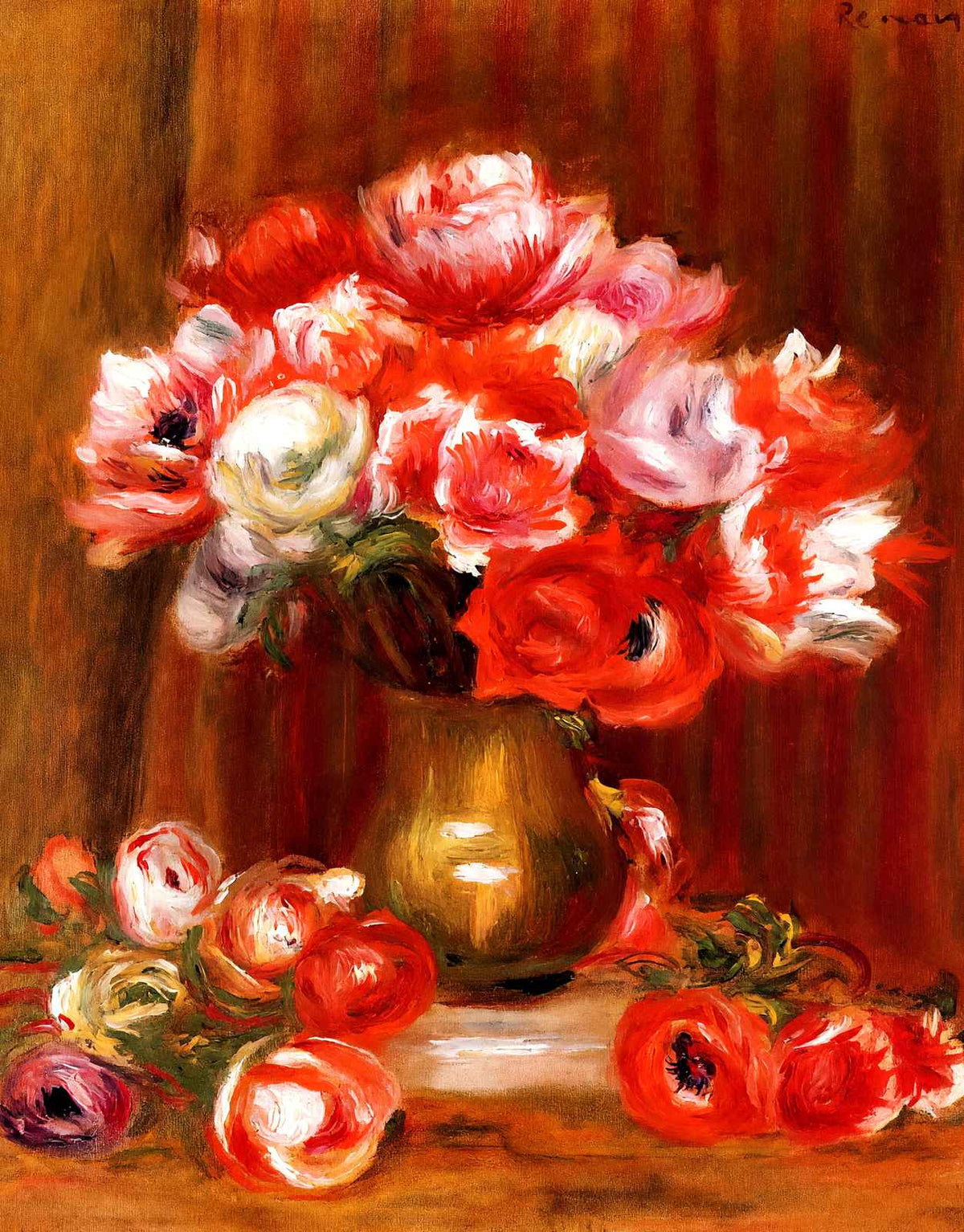 Anemones Fine Art Print 1909 Painting by Pierre-Auguste Renoir (6 Sizes)