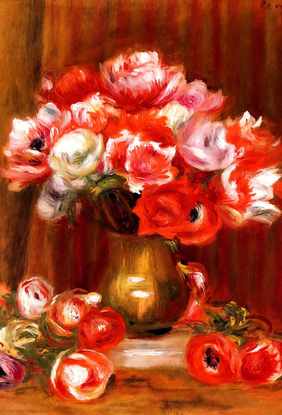 Anemones Fine Art Print 1909 Painting by Pierre-Auguste Renoir (6 Sizes)