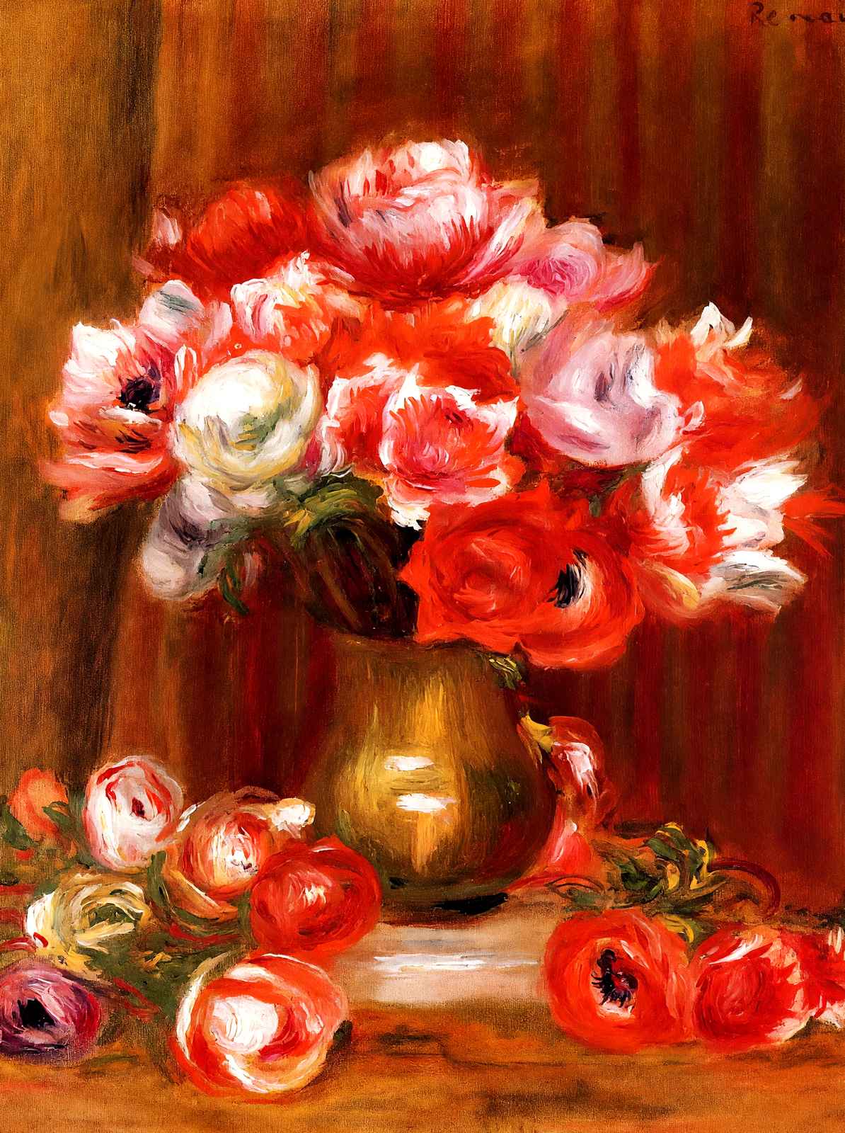 Anemones Fine Art Print 1909 Painting by Pierre-Auguste Renoir (6 Sizes)
