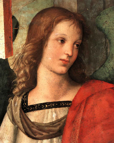 Angel (Fragment of the Baronci Altarpiece) painting print by Raphael (1500)