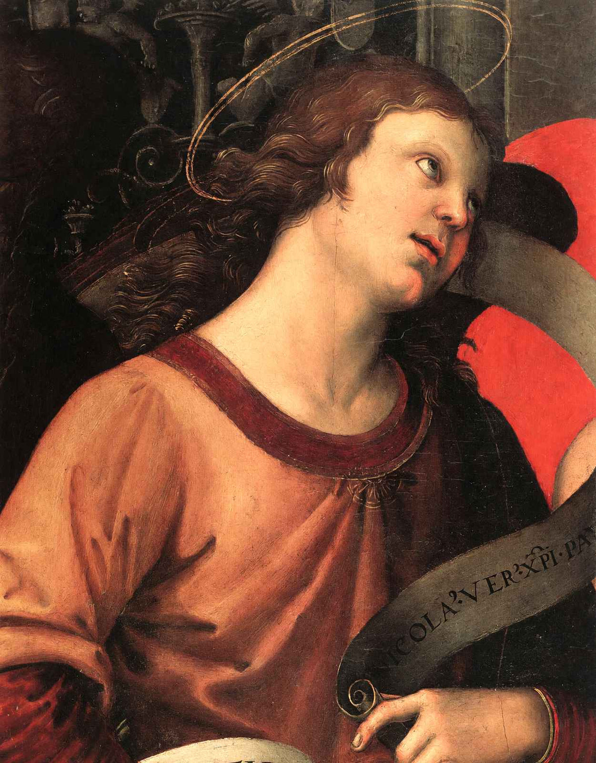 Angel, from the Polyptych of St. Nicolas 1501 Raphael Print (6 Sizes)