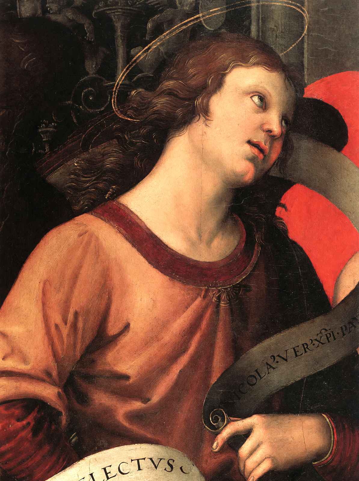 Angel, from the Polyptych of St. Nicolas 1501 Raphael Print (6 Sizes)