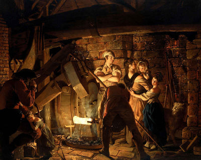 An Iron Forge painting by Joseph Wright