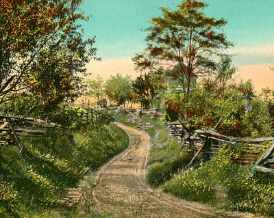 Bloody Lane in Antietam in 1907 vintage print