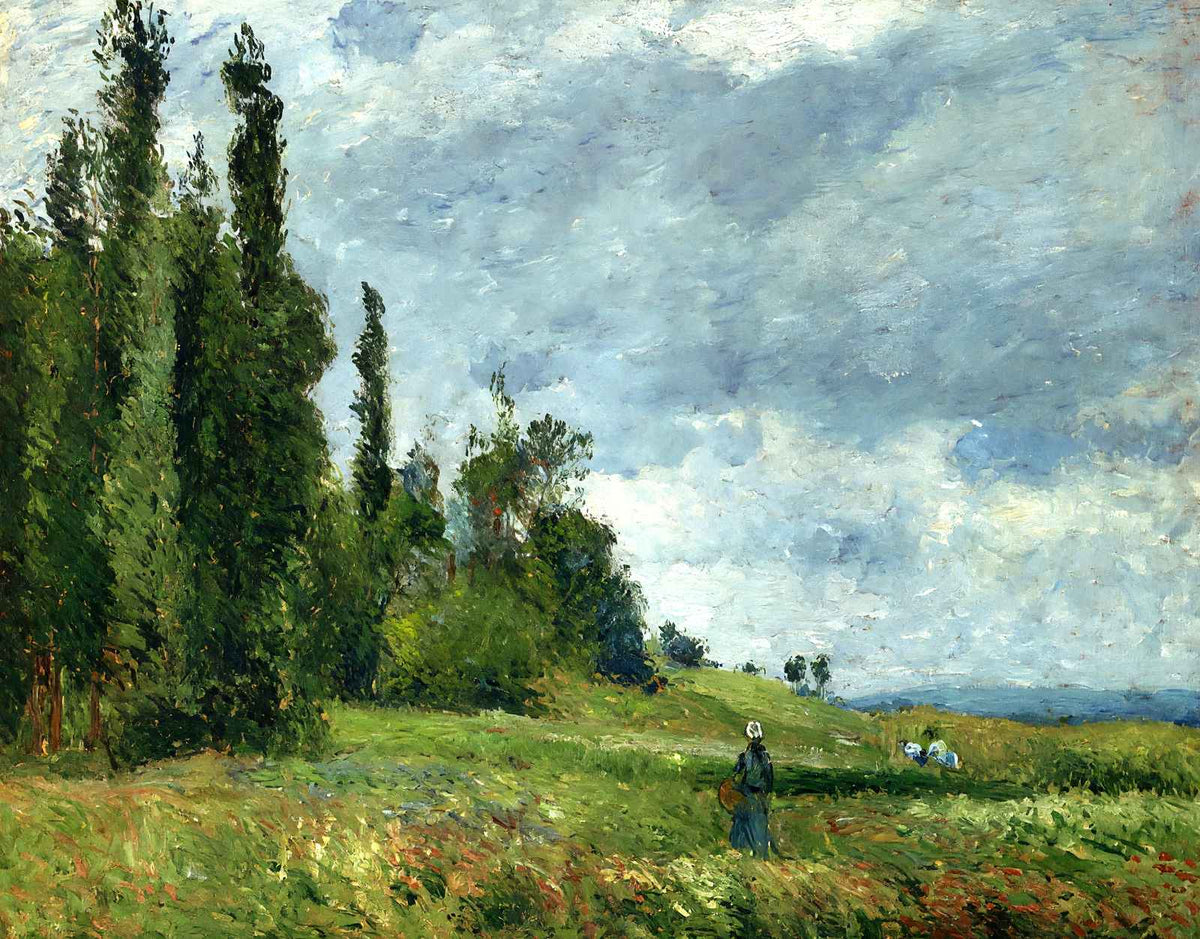 A Part of Groettes, Pontoise, Gray Weather 1875 by Pissarro Art Print (6 Sizes)
