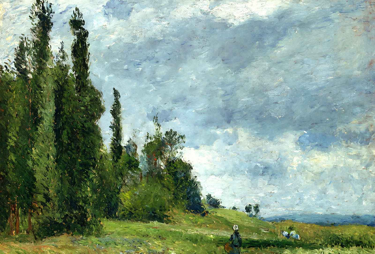 A Part of Groettes, Pontoise, Gray Weather 1875 by Pissarro Art Print (6 Sizes)