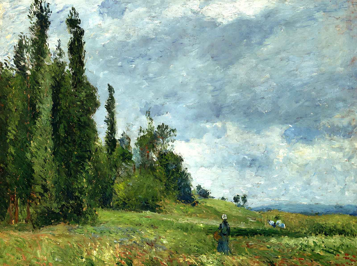 A Part of Groettes, Pontoise, Gray Weather 1875 by Pissarro Art Print (6 Sizes)
