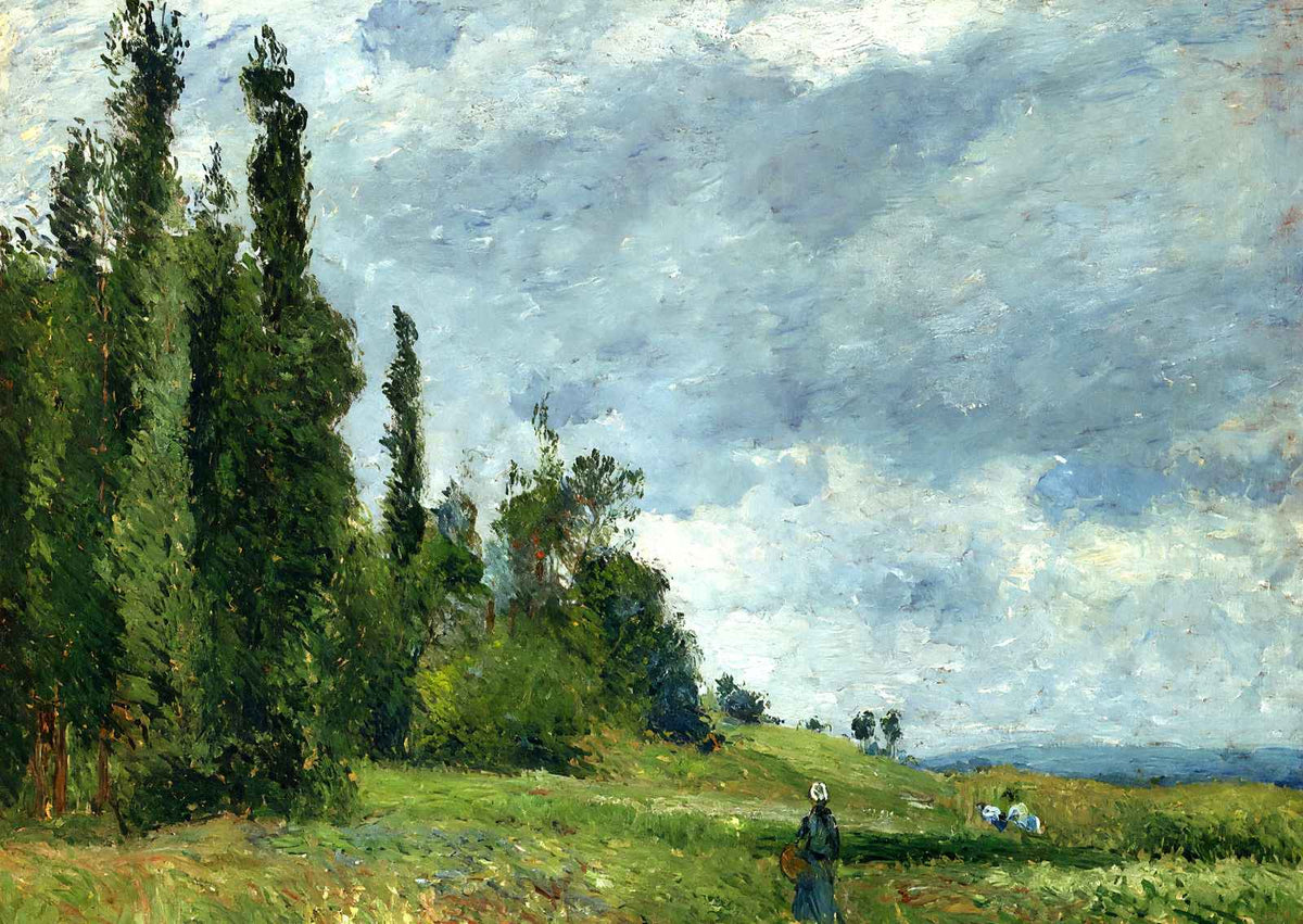 A Part of Groettes, Pontoise, Gray Weather 1875 by Pissarro Art Print (6 Sizes)