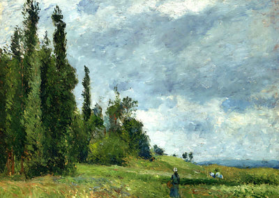 A Part of Groettes, Pontoise, Gray Weather 1875 by Pissarro Art Print (6 Sizes)