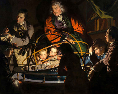 A Philosopher Lecturing on the Orrery painting print by Joseph Wright