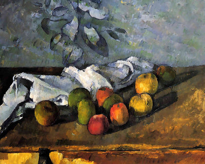 Apples and a Napkin Painting by Paul Cezanne 8x10" Art Print (Archival Paper)