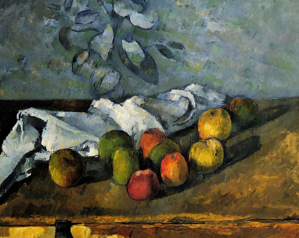 Apples and a Napkin painting print by Paul Cezanne (1880)