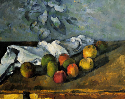 Apples and a Napkin painting print by Paul Cezanne (1880)