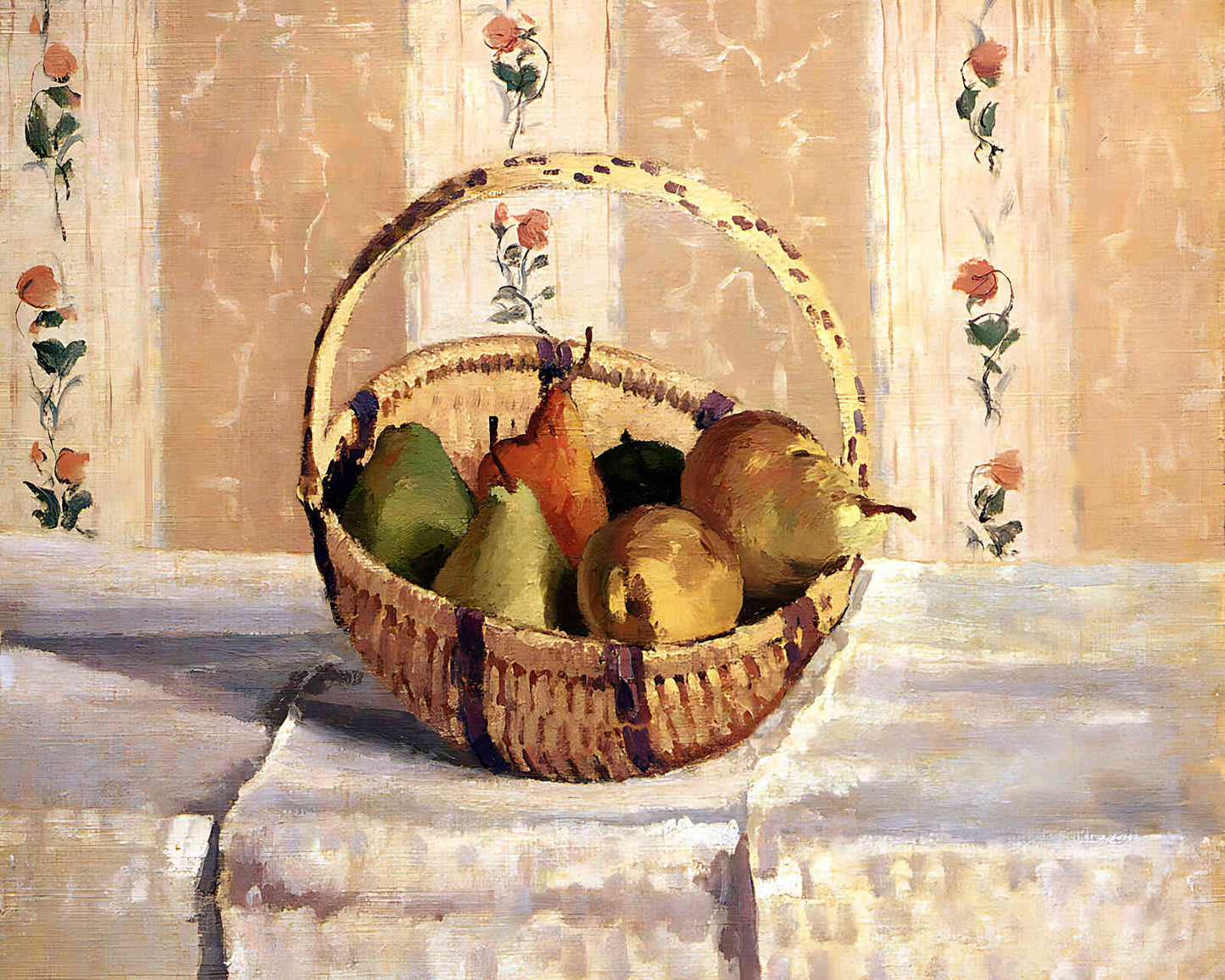Apples and Pears in a Round Basket Painting by Camille Pissarro 8x10" Art Print
