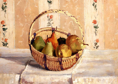 Apples and Pears in a Round Basket Art Print 1872 by Camille Pissarro (6 Sizes)