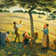 Apple Picking at Eragny-Sur-Epte art print by Camille Pissarro (1888)