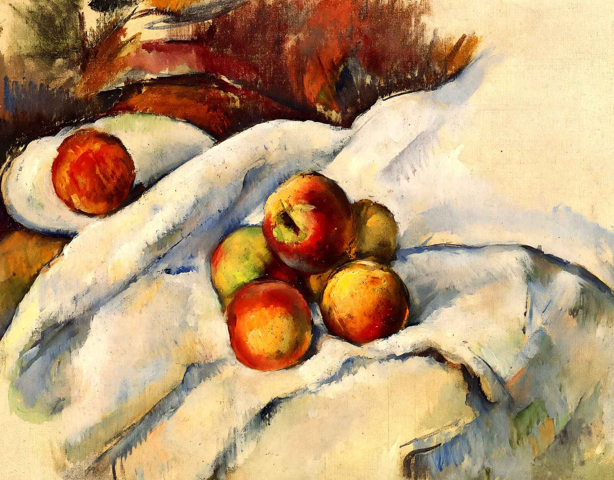 Apples on a Sheet 1900 Painting by Paul Cezanne Art Print (6 Sizes) - Restored