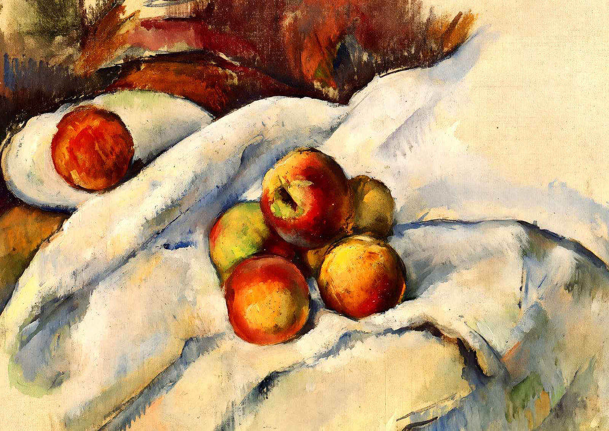 Apples on a Sheet 1900 Painting by Paul Cezanne Art Print (6 Sizes) - Restored