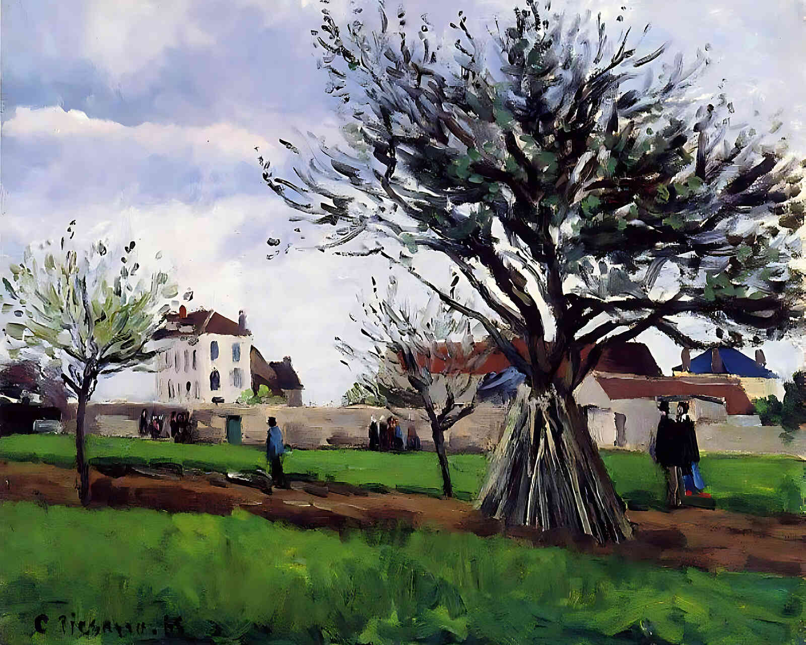 Apple Trees at Pontoise Painting by Camille Pissarro 8x10" Art Print - Acid Free