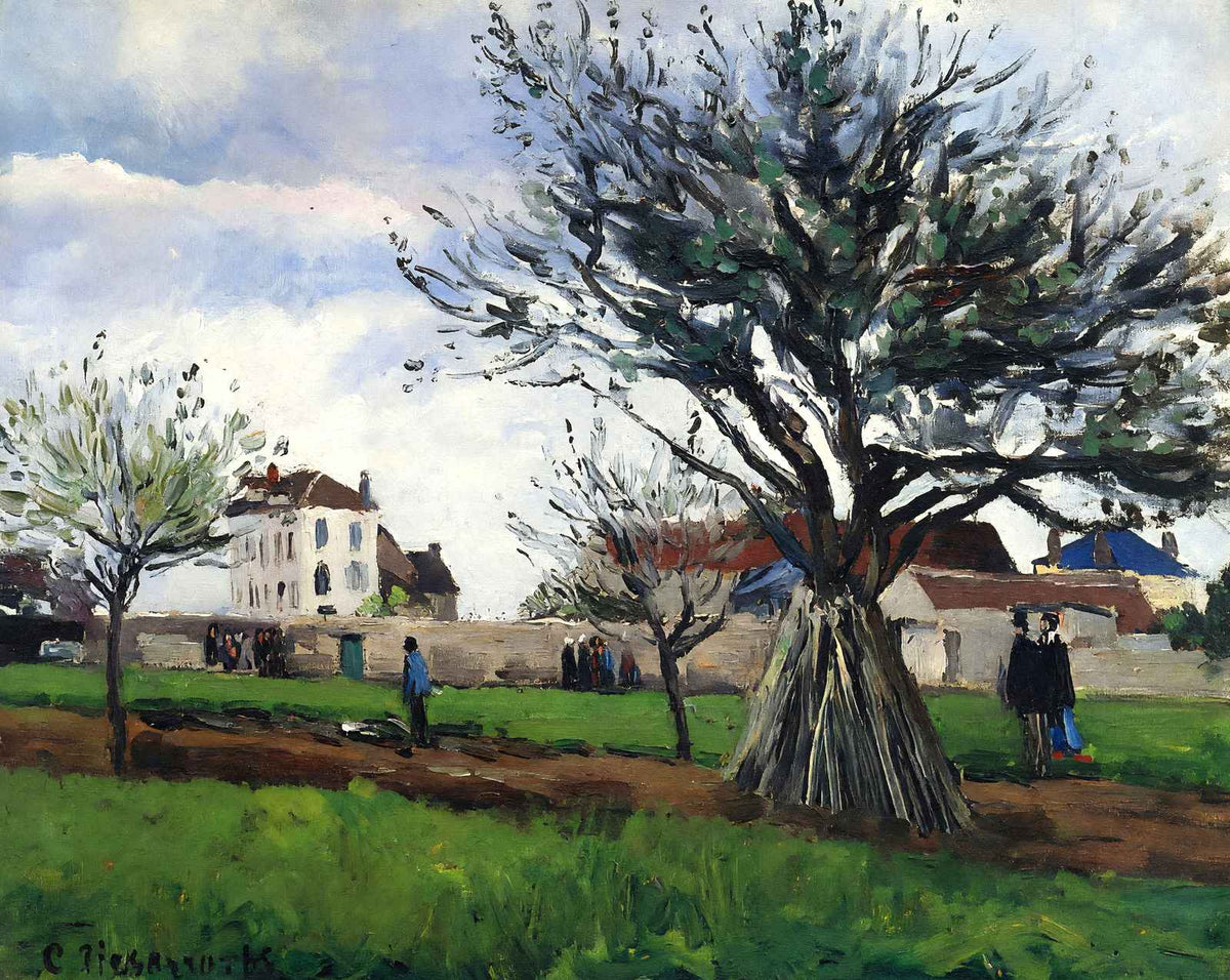 Apple Trees at Pontoise art print by Camille Pissarro (1868)