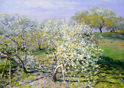 Apple Trees in Bloom Art Print 1873 Painting by Claude Monet (6 Sizes)
