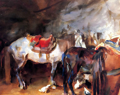 Arab Stable art print by John Singer Sargent (1906)