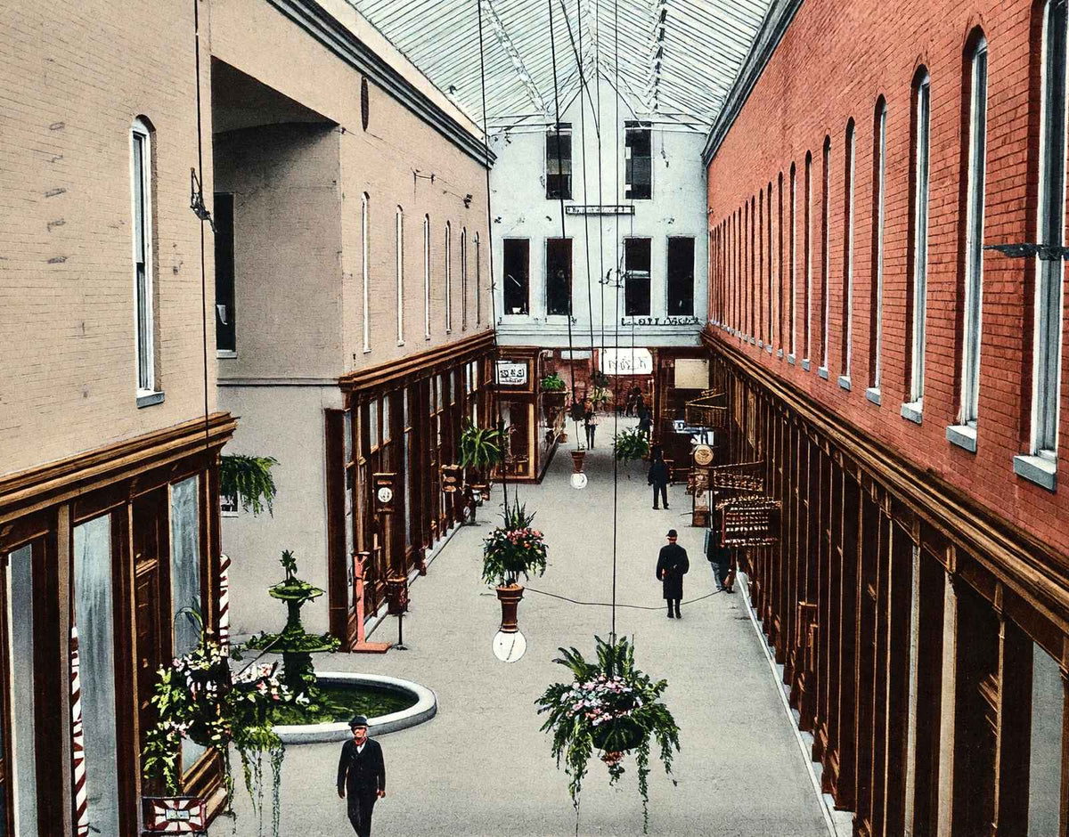 The Arcade Springfield Ohio in 1907 Vintage Print (7 Sizes) - Enhanced