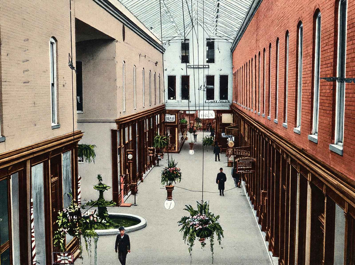 The Arcade Springfield Ohio in 1907 Vintage Print (7 Sizes) - Enhanced