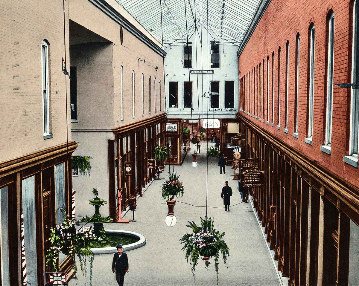 The Arcade in Springfield in 1907 vintage print