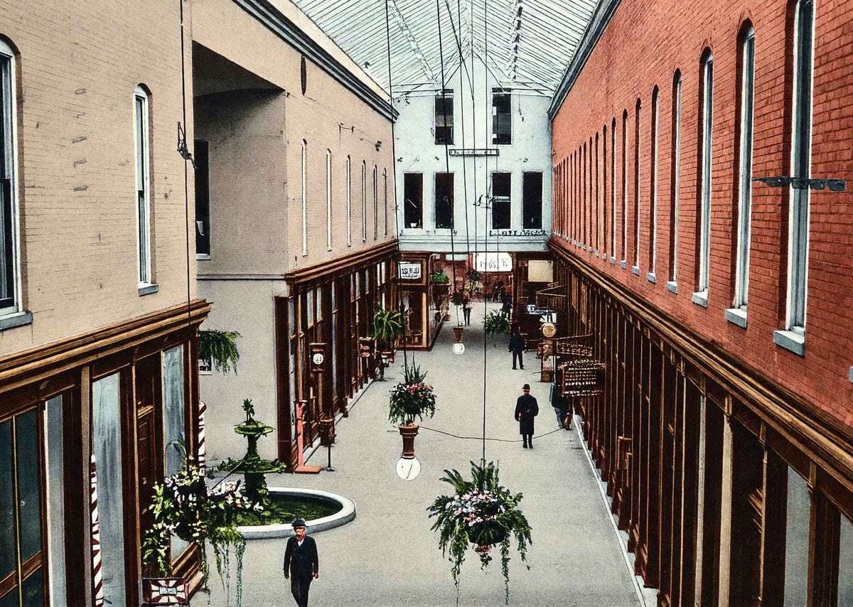 The Arcade Springfield Ohio in 1907 Vintage Print (7 Sizes) - Enhanced