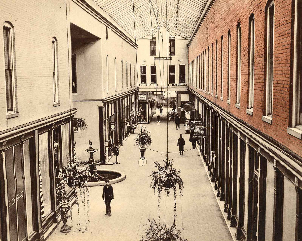 The Arcade in Springfield in 1908 vintage print